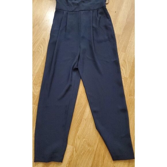 1901 Velvet Trim Halter Jumpsuit sz 8 in Navy - Picture 6 of 13